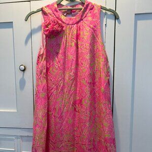 Lily Pulitzer A-Line High Neck dress with rosettes